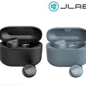 2 pack JLab True Wireless Earbuds with Charging Case - Black & Slate Blue
